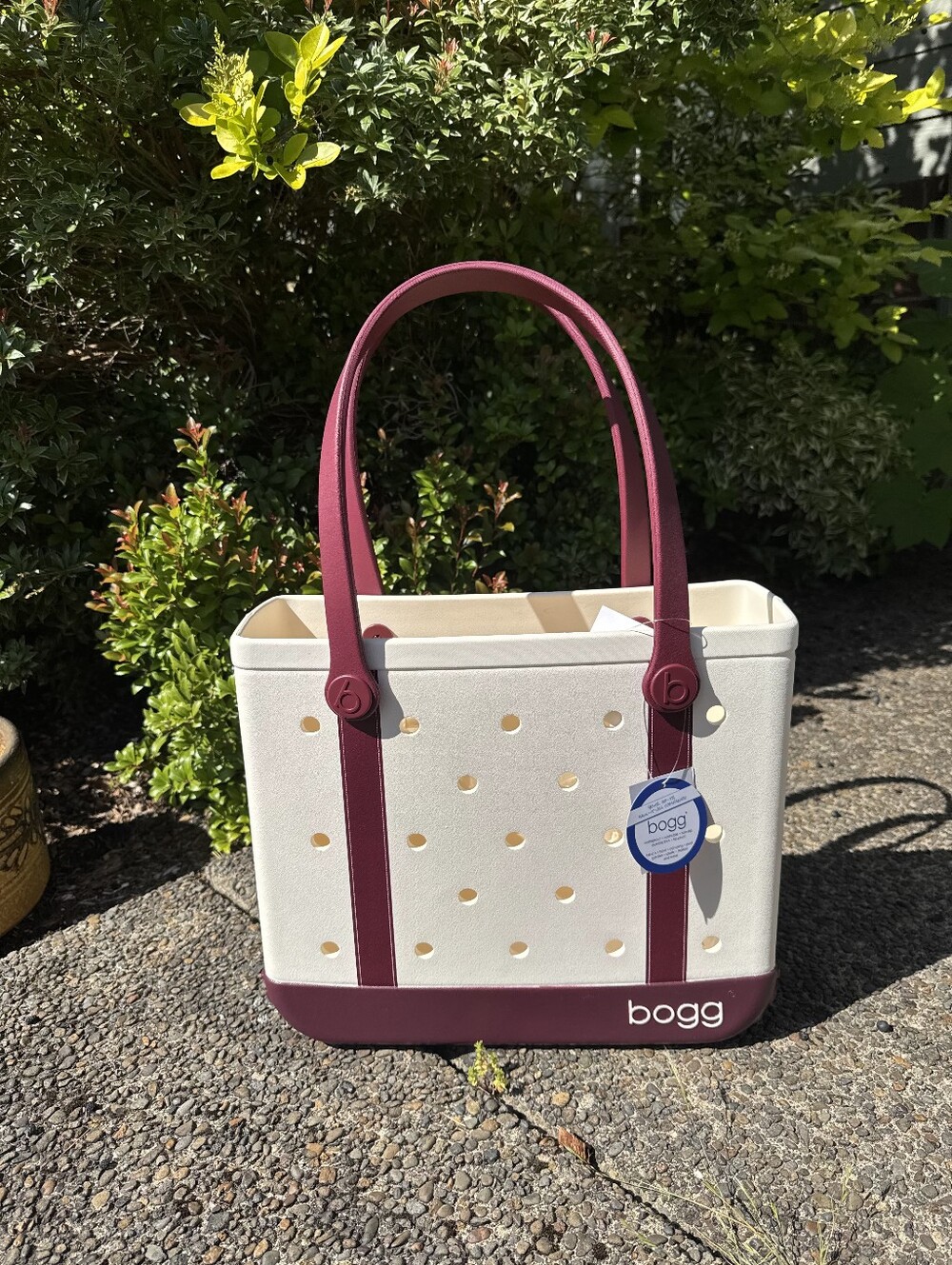 15" Bogg‎ Bag Varsity Color Cream And Crimson Red